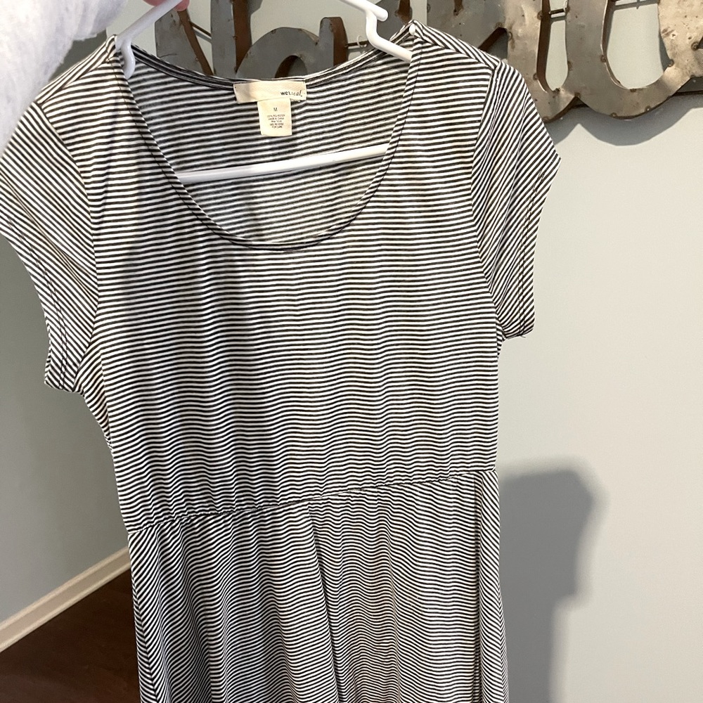 Wet Seal Navy Blue/White Babydoll Dress